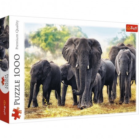 Trefl Puzzle da 1000 pezzi. - Elefanti africani