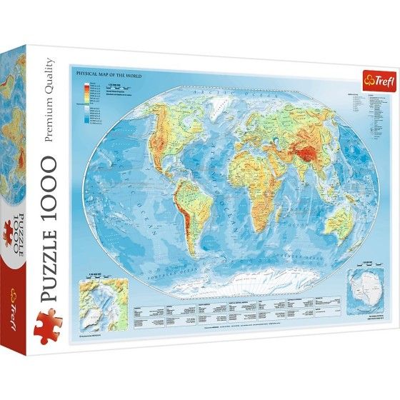 Trefl Une énigme de 1000. - Une carte physique du monde