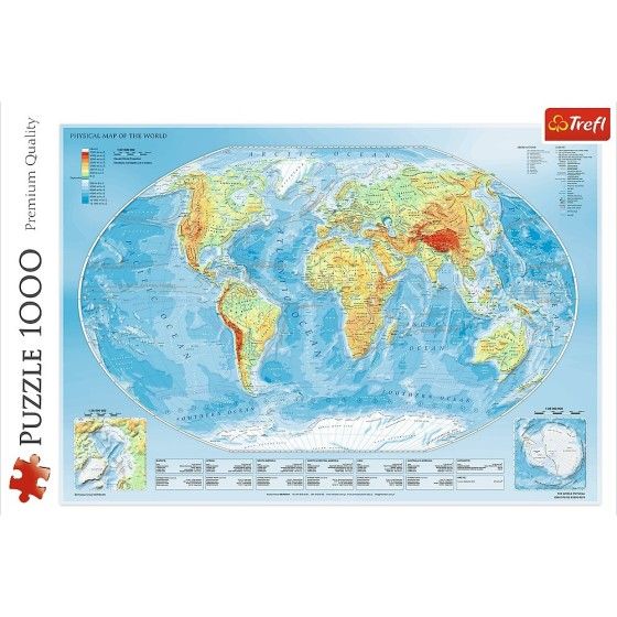 Trefl Une énigme de 1000. - Une carte physique du monde