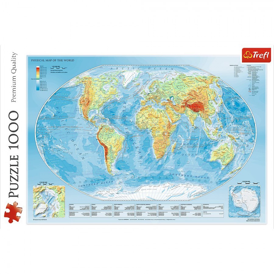 Trefl Puzzle 1000el. - Mapa fizyczna świata