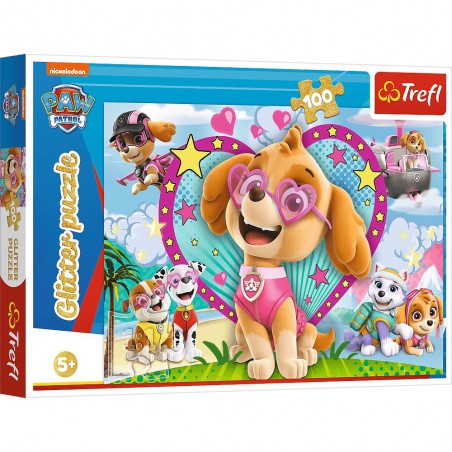 Trefl Puzzle 100el. Glitter - W blasku Skye / Viacom PAW Patrol