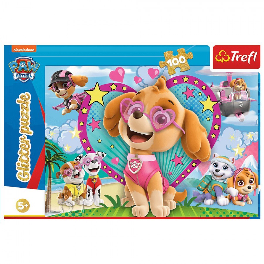 Trefl Puzzle 100el. Glitter - W blasku Skye / Viacom PAW Patrol