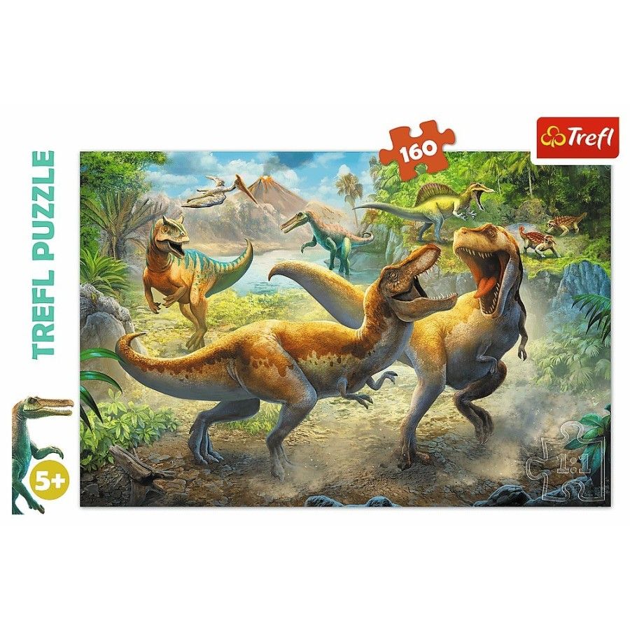 Trefl Puzzle 160el. - Walczące Tyranozaury