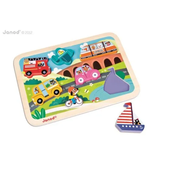 JANOD wooden puzzle 3D Vehicles