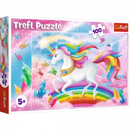 Trefl Puzzle 100el. - W kryształowym świecie jednorożców