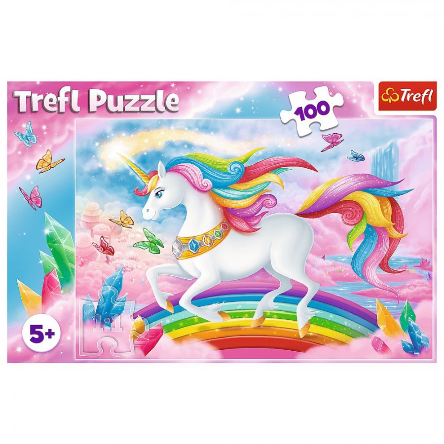 Trefl Puzzle 100el. - W kryształowym świecie jednorożców