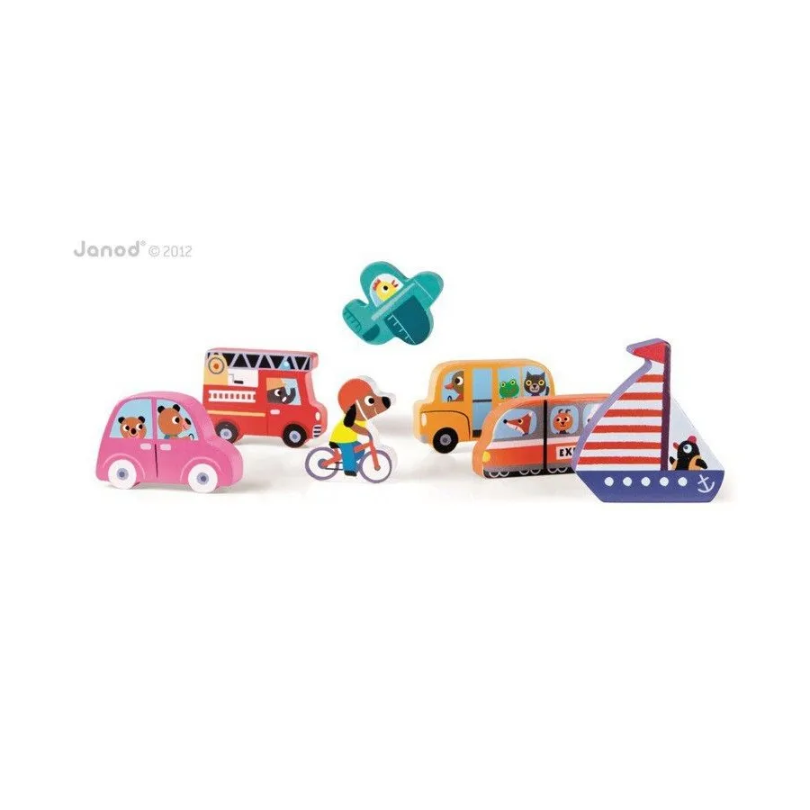 JANOD wooden puzzle 3D Vehicles