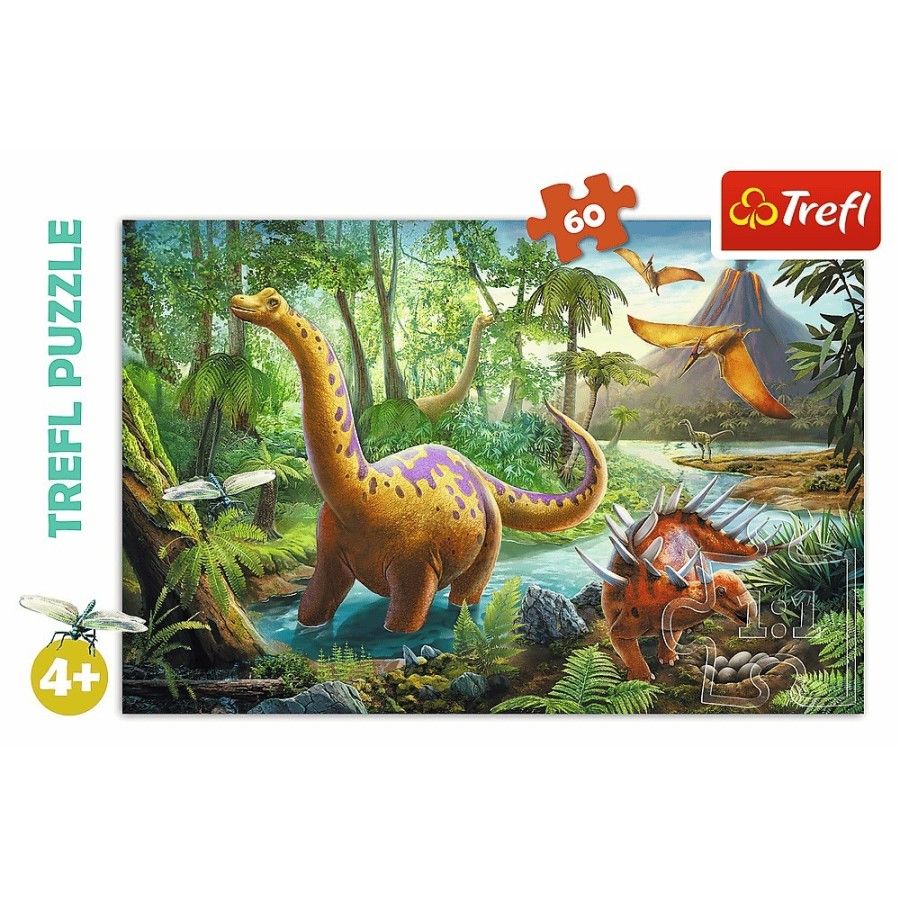Trefl Puzzle 60el. - Wędrówka dinozaurów - 5900511173192