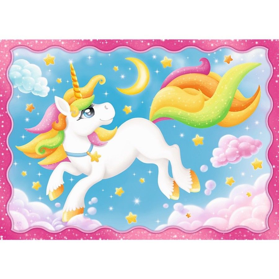 Trefl Puzzle 4w1 - Jednorożce i magia