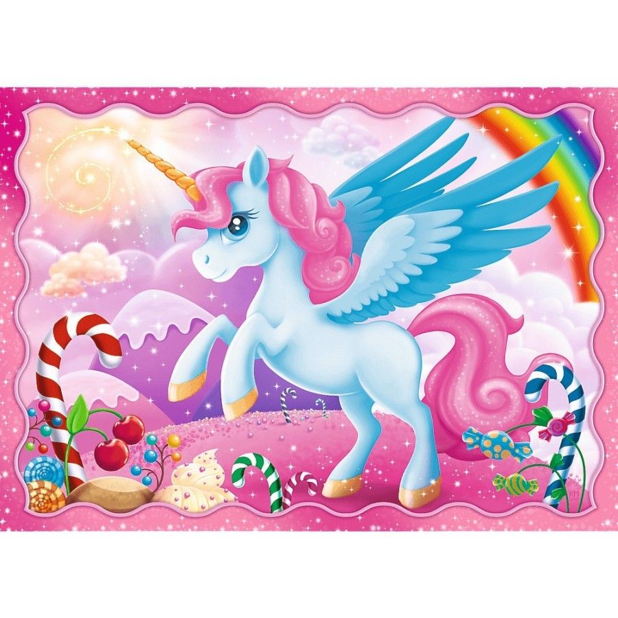 Trefl Puzzle 4w1 - Jednorożce i magia