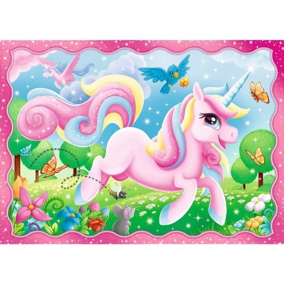 Trefl Puzzle 4w1 - Jednorożce i magia