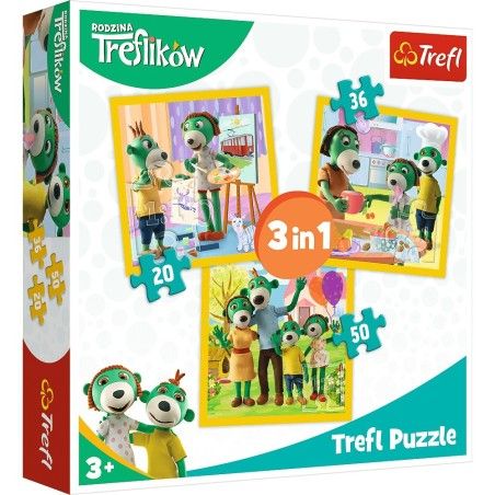 Trefl 3in1 галаваломкі - (20,36,50el.) - Treflik сям'я: разам, гэта пацешная 4+