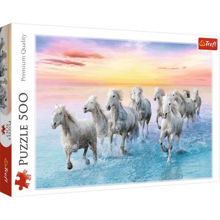 Trefl This is a 500l puzzle. - White horses galloping 10+