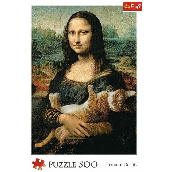 Trefl 500el puzzle. - Mona Lisa és Mruczek Mruczek 10+ -