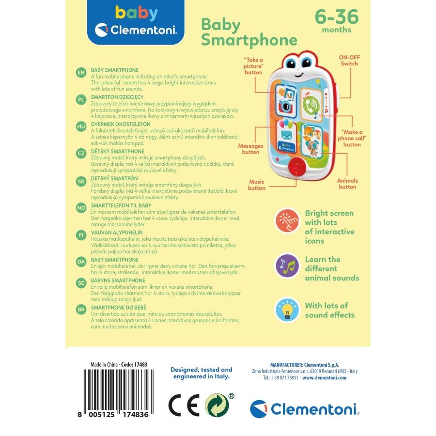 Clementoni Baby - Dětský smartphone 6-36m