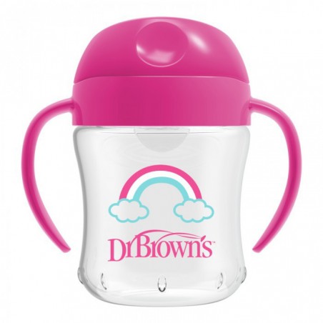 DR BROWNS TASSE 180 ML WEICHE LIPPENSTIFT ROSA +6 MONATE