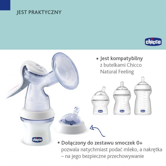 CHICCO LAKTATOR MANUALNY+WKŁADKI LAKTACYJNE 60SZT