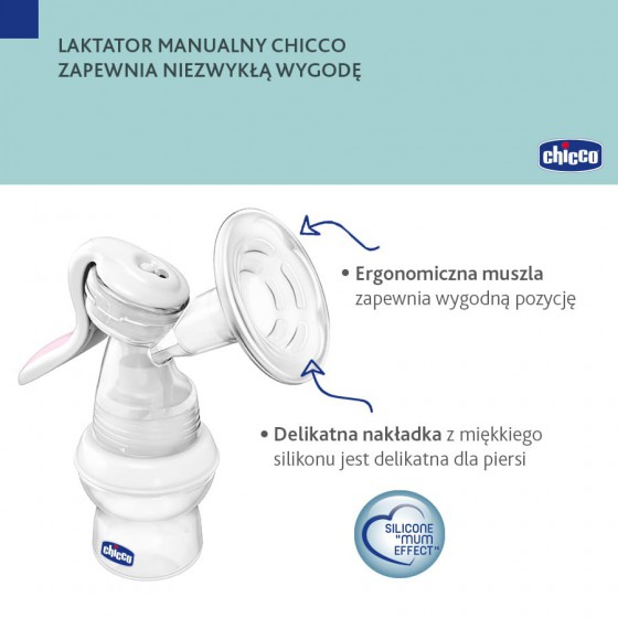 CHICCO LAKTATOR MANUALNY+WKŁADKI LAKTACYJNE 60SZT