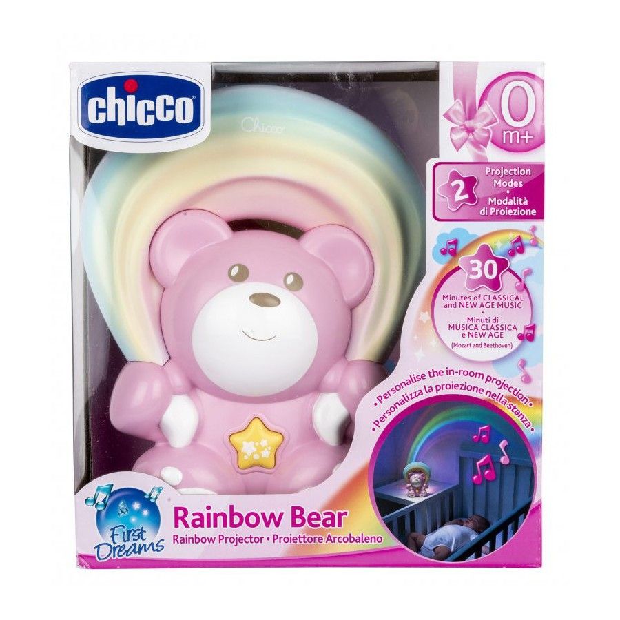 CHICCO UN ORSO CON UN PROIETTORE A ARCOBALENO ROSA