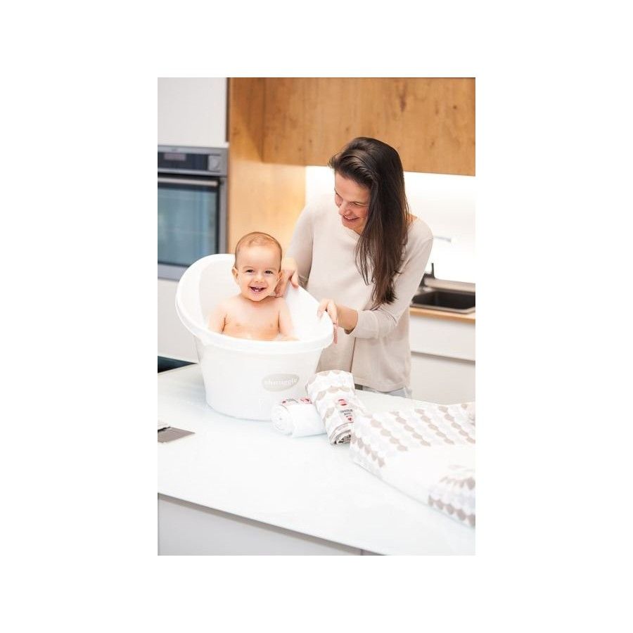 Shnuggle Waterfall Shnuggle Baby with drain Grey Foam Support