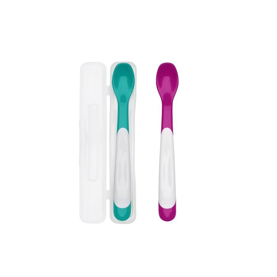 OXO Un ensemble de cuillères en Etui 6m+ Teal/Pink