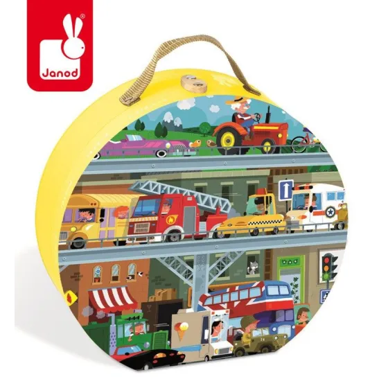 JANOD Puzzle w walizce Pojazdy 100 elementów