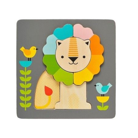 Petit Collage Houten leeuw puzzels