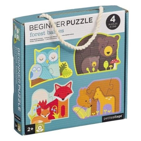 Petit Collage Prvé lesné puzzle zvieratá