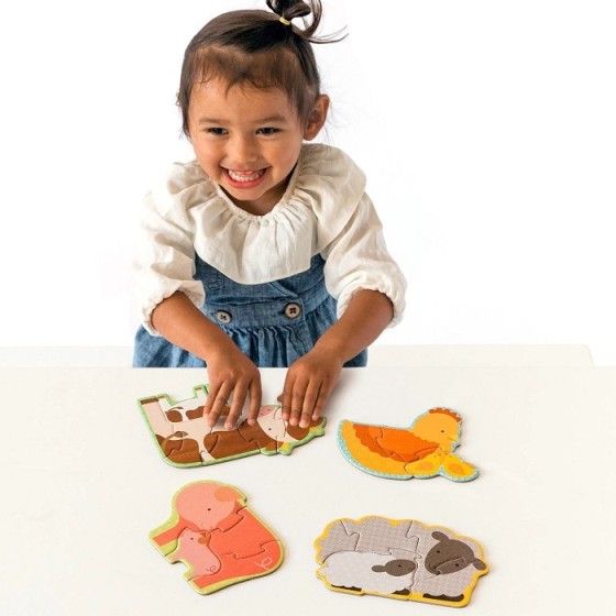 Petit Collage Babys erster Bauernhof-Puzzle