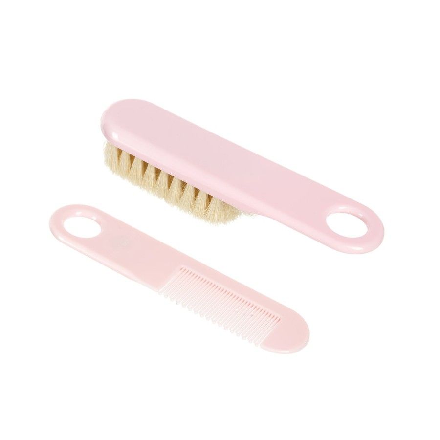 Canpol Szczotka + grzebień do włosów miękka pink