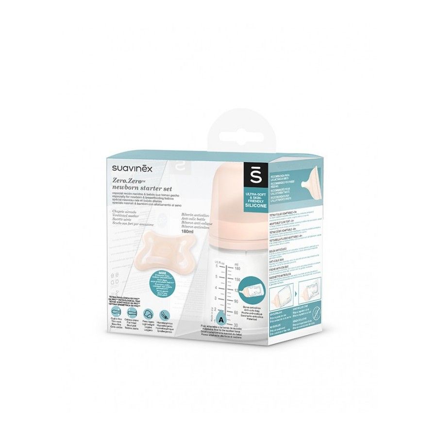 SUAVINEX NULOVÁ STARTOVACÍ SADA - LAHEV 180ML NASTAVITELNÝ