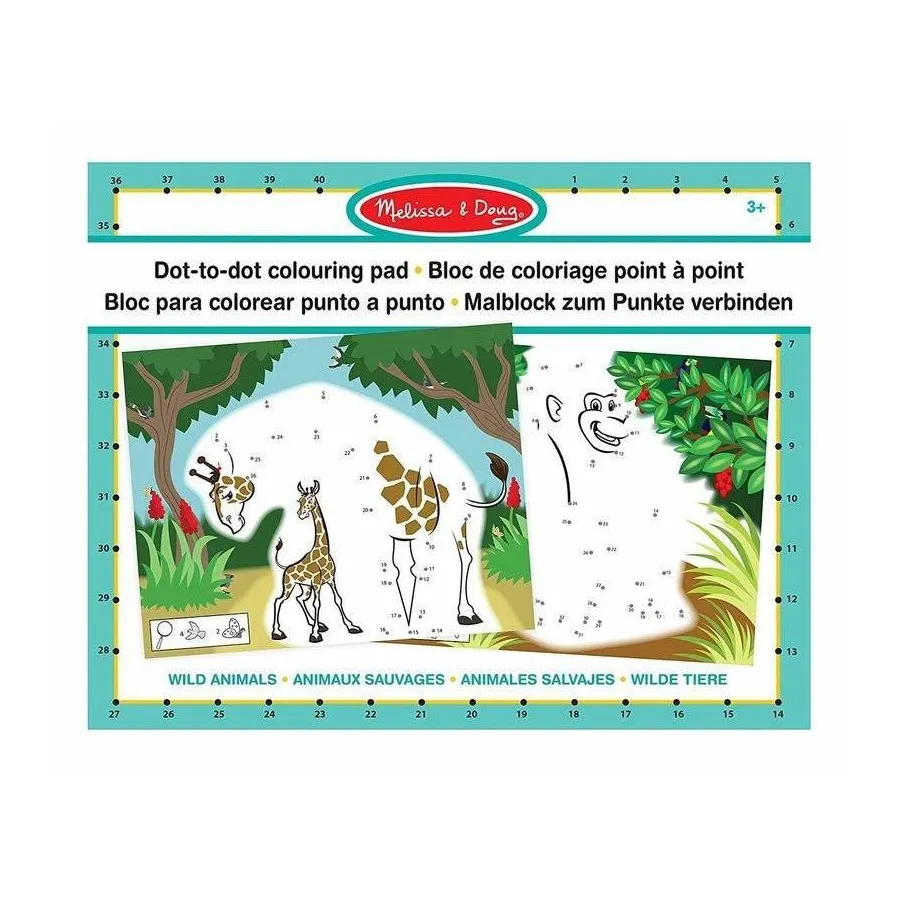 Melissa&Doug Kolorowanka połącz Kropki Dzikie Zwierzęta