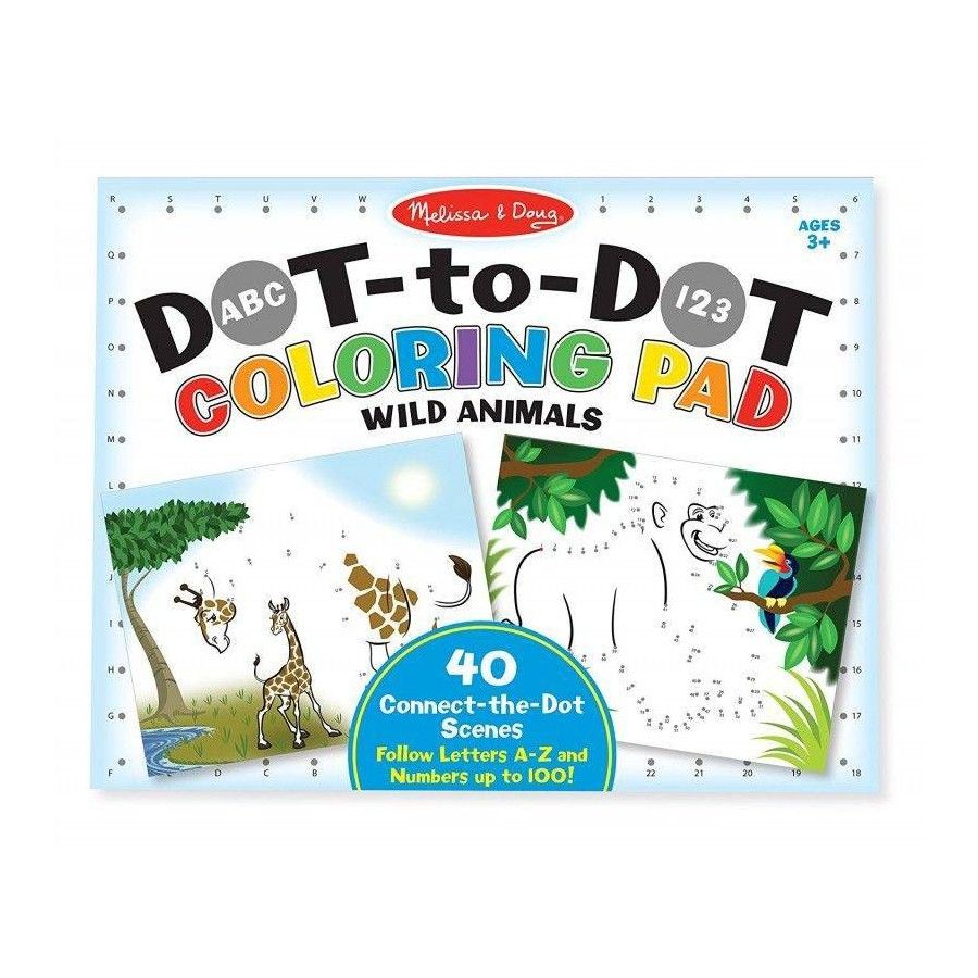 Melissa&Doug Kolorowanka połącz Kropki Dzikie Zwierzęta -