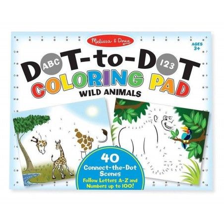 Melissa&Doug Unir los puntos Página para colorear Animales salvajes