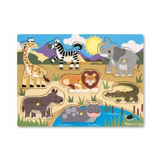 Melissa&Doug Drewniana ukladanka z uchwytami Safari