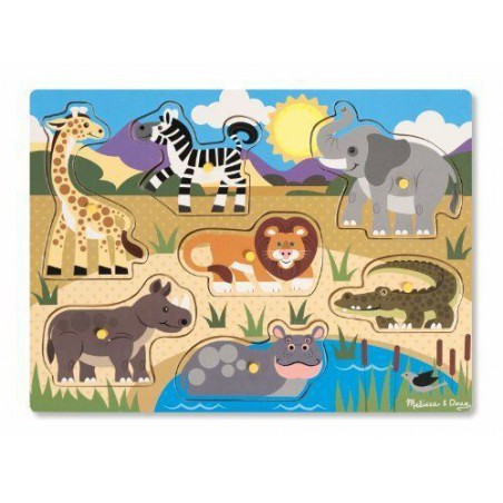 Melissa&Doug 带有Safari手柄的木结构