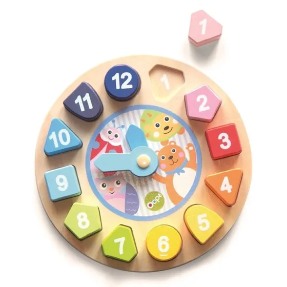 Oops Drewniana Zabawka Edukacyjna Zegar