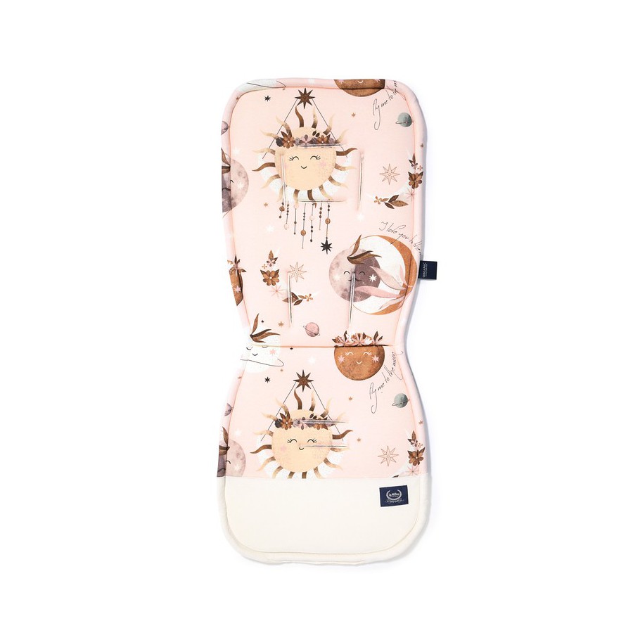 LA MILLOU ORGANIC JERSEY COLLECTION - STROLLER PAD - FLY ME TO THE MOON NUDE - VELVET RAFAELLO