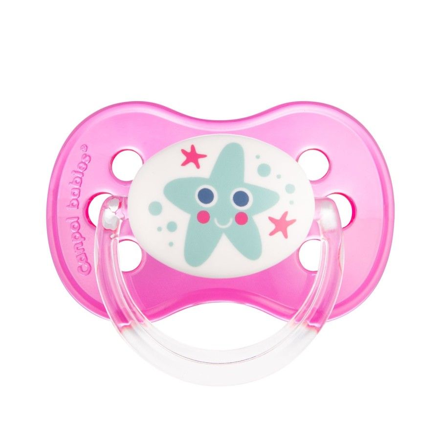 Canpol babys beruhigender Schnuller Silikon 0-6m rund NATUR rosa