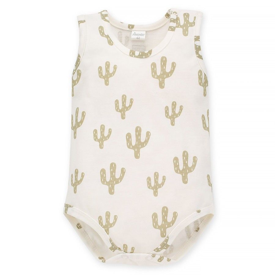 Pinokio Body Niemowlęce Na Ramiączkach Free Soul 80 Ecru Druk