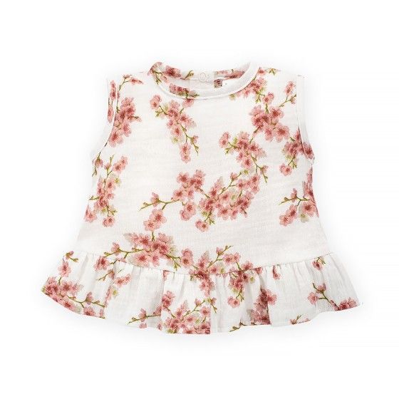 Pinokio Bluzka Na Ramiączkach Summer Mood 68 Ecru Kwiaty