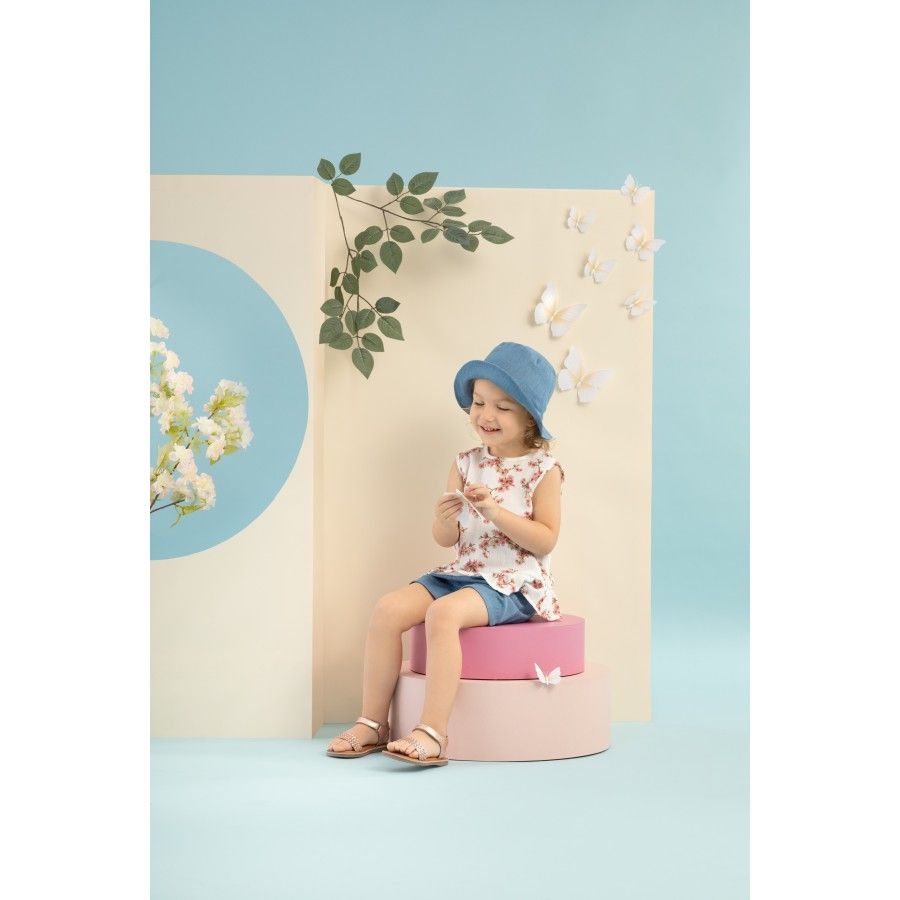 Pinokio Bluzka Na Ramiączkach Summer Mood 68 Ecru Kwiaty