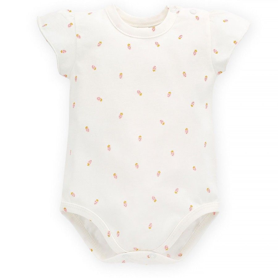 Pinokio Body Niemowlęce Krótki Rękaw Summer Mood 68 Ecru Druk -