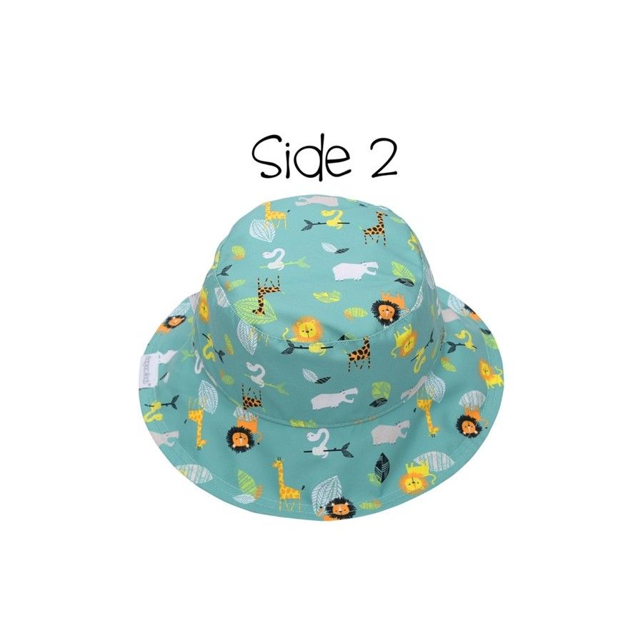 FlapJack Dwustronny Kapelusz Przeciwsłoneczny Zielone Zoo M