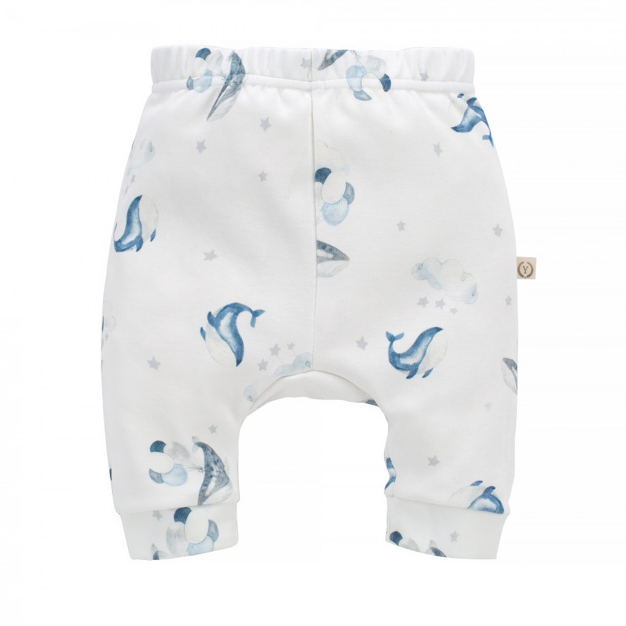 Yosoy Spodnie niemowlęce organic cotton DREAMING WHALES - 74 cm