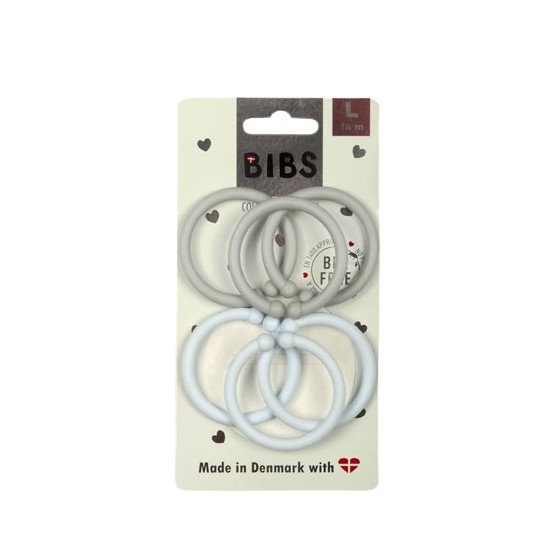 BIBS LOOPS 6-PACK - BABY BLUE UND CLOUD