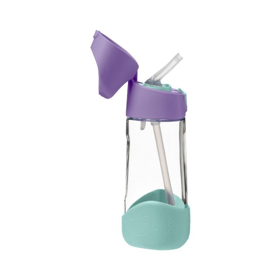 b.box Tritanová láhev s brčkem 450 ml, Lilac Pop