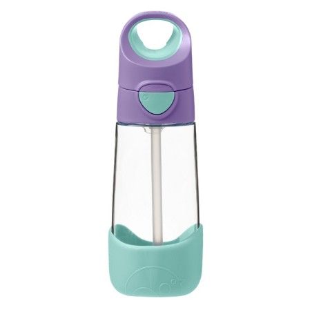 b.box Botella de tritán con una paja de 450 ml, Lilac Pop