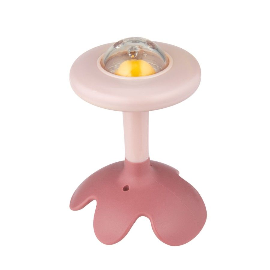Canpol sonajero sensorial bebe con mordedor ROSA