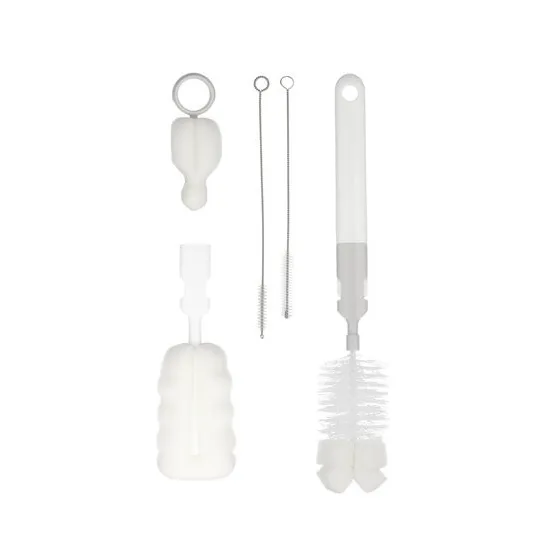 Canpol 一套用于清洗瓶子和奶嘴的刷子，带有可更换的尖端，白色
